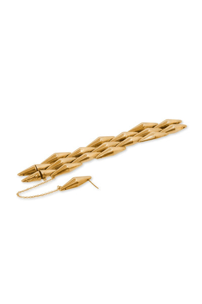 14k Gold Mossalone 1940&#39;s Bullet Bracelet