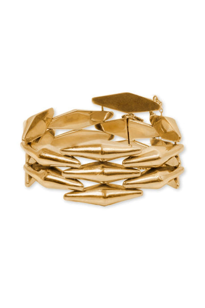 14k Gold Mossalone 1940&#39;s Bullet Bracelet